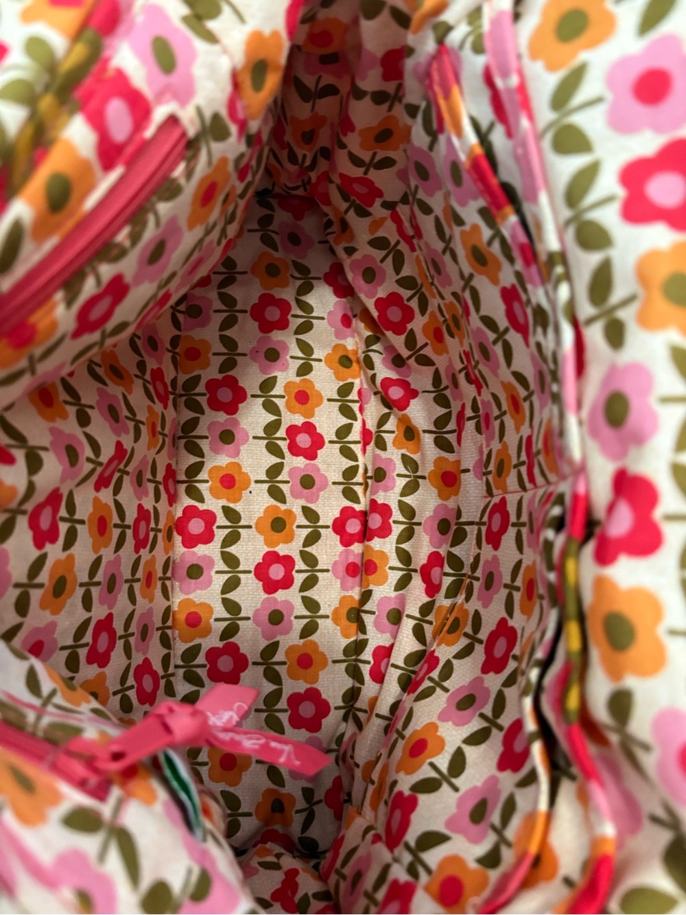 Vera Bradley Alice Kisslock Satchel Bag Folkloric Floral Quilted Retired EUC - Picture 10 of 17